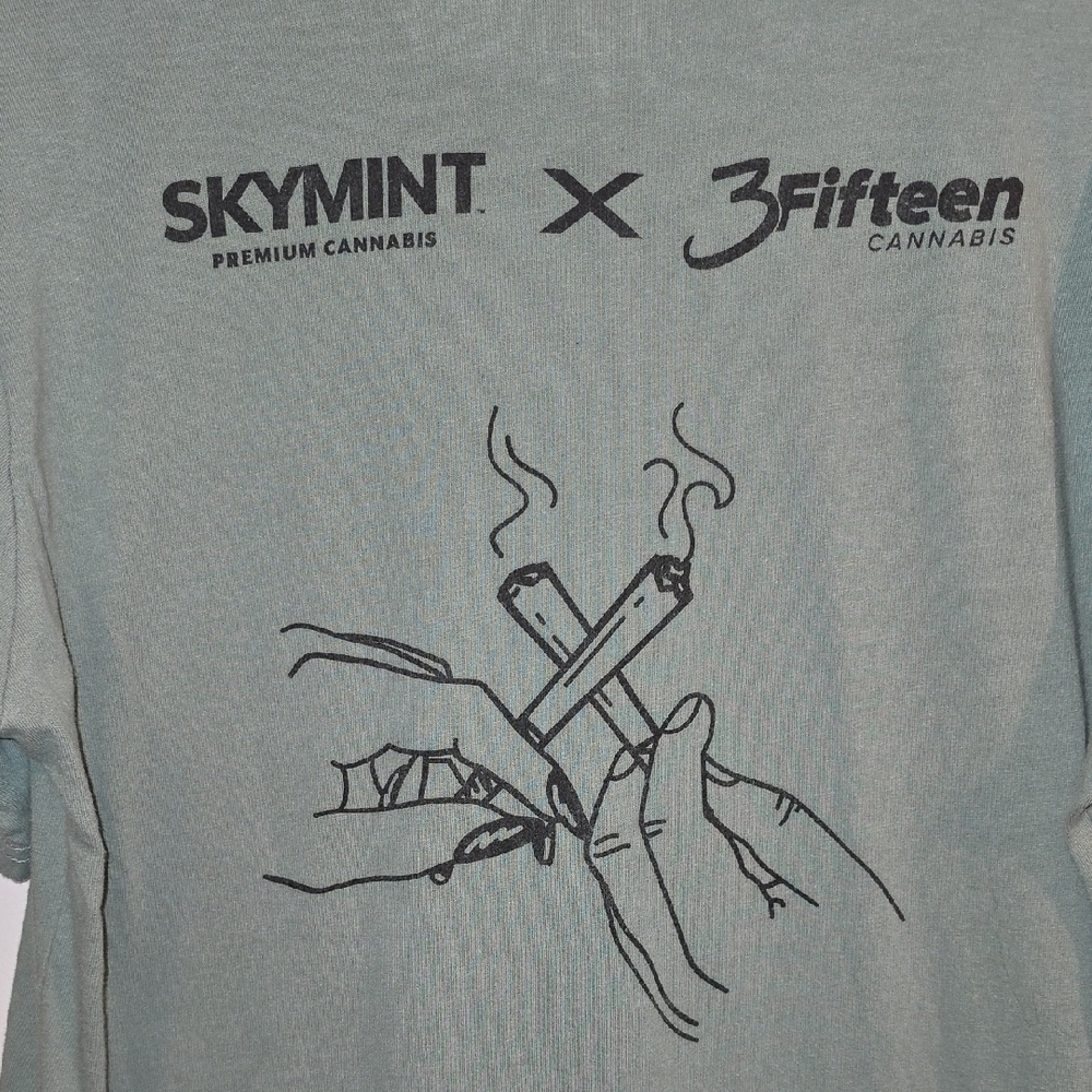 Men's Olive Graphic Tee - Better Together Skymint Cannabis LOT I - Picture 5 of 7